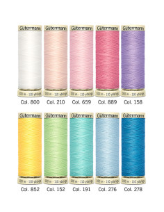 Set de 10 fils à coudre polyester Gütermann - Pastel 2