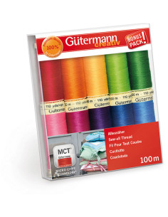 Set de 10 fils à coudre polyester Gütermann - Vif