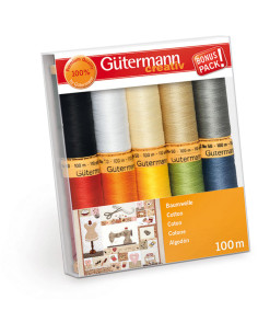 Set de 10 fils à coudre coton Gütermann
