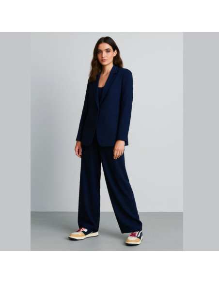 Tissu twill de viscose lourd - Marine