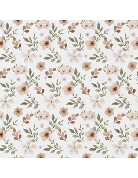 Tissu popeline de coton - Zada blanc et naturel