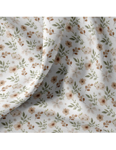 Tissu popeline de coton - Zada blanc et naturel