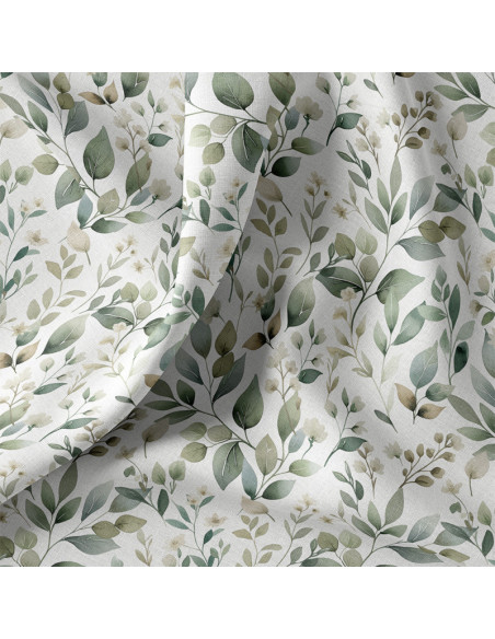 Tissu popeline de coton - Luara blanc et vert