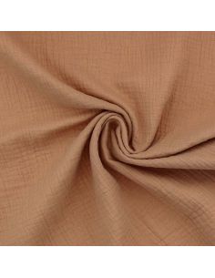 Tissu double gaze de coton - Beige