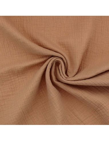 Tissu double gaze de coton - Beige