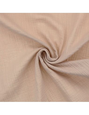 Tissu double gaze de coton - Latté