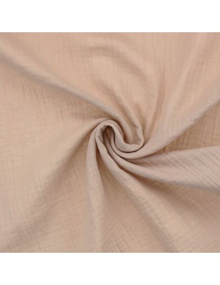 Tissu double gaze de coton - Latté