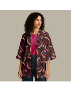 Tissu viscose - Nini violet et bleu 2