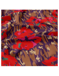 Tissu viscose - Amaya violet et rouge