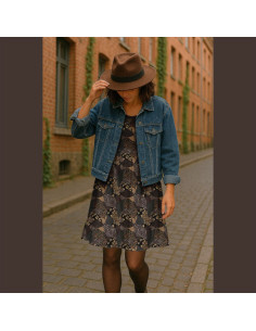 Tissu viscose - Karoo marron et noir 2