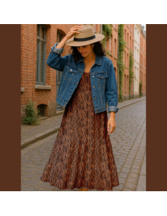 Tissu viscose - Zomalia marron 2