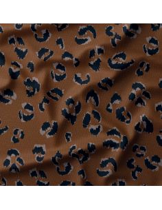 Tissu velours imprimé - Fauve