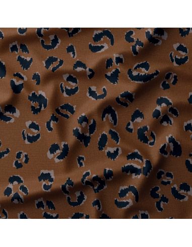 Tissu velours imprimé - Fauve