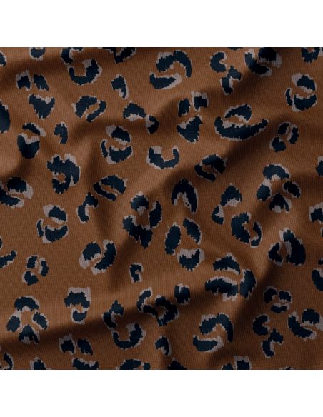 Tissu velours imprimé - Fauve