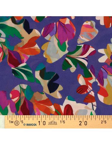 Tissu viscose - Macha myrtille et rose