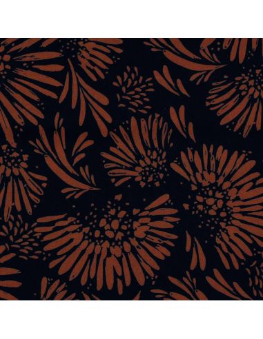 Tissu viscose - Audrey noir et marron