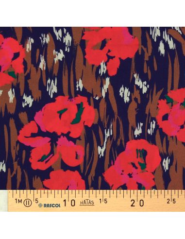 Tissu viscose - Amaya violet et rouge