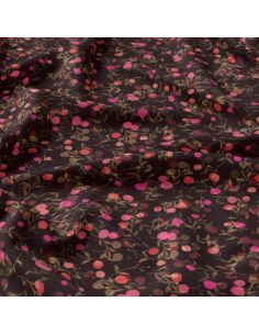 Tissu viscose - Merisier figue et rose