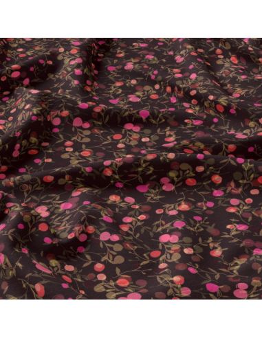 Tissu viscose - Merisier figue et rose