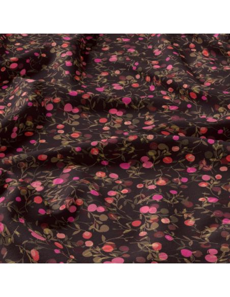 Tissu viscose - Merisier figue et rose