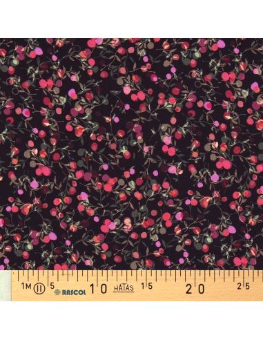Tissu viscose - Merisier figue et rose