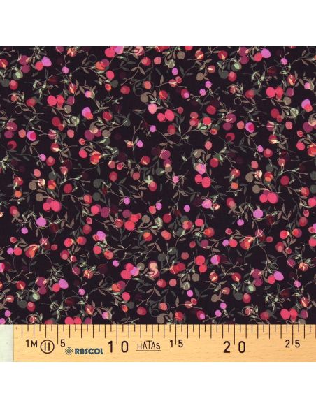 Tissu viscose - Merisier figue et rose