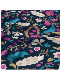 Tissu viscose - Alio bleu et rose