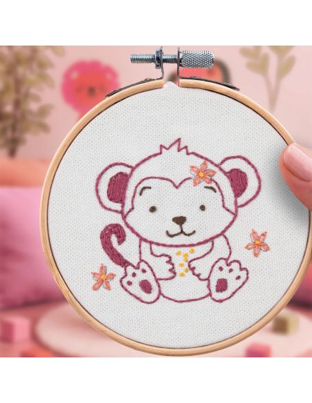 Kit broderie French'kits - Bébé singe