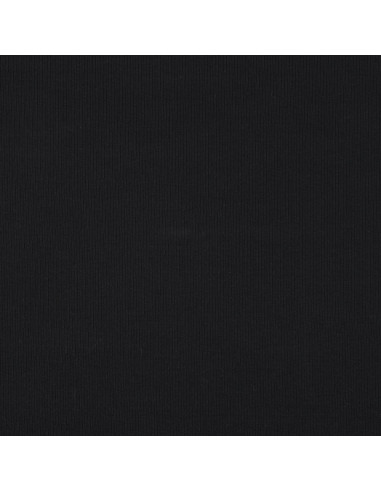 Tissu jersey coton maille fine côtelé - Noir