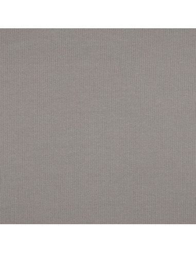 Tissu jersey coton maille fine côtelé - Gris