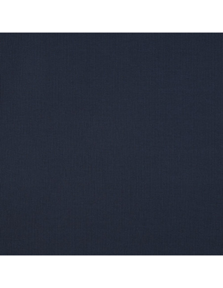 Tissu jersey coton maille fine côtelé - Navy