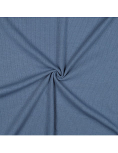 Tissu jersey coton maille fine côtelé - Jeans