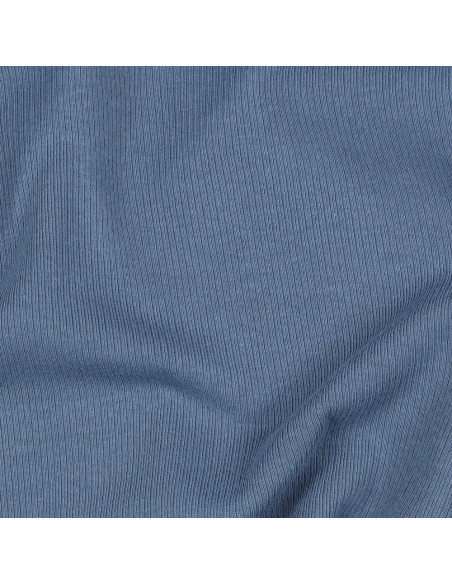 Tissu jersey coton maille fine côtelé - Jeans