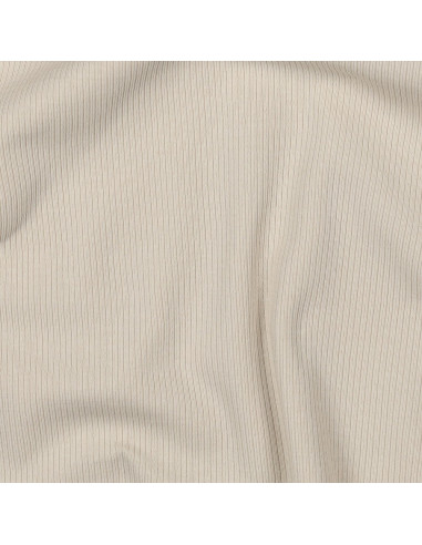 Tissu jersey coton maille fine côtelé - Sable