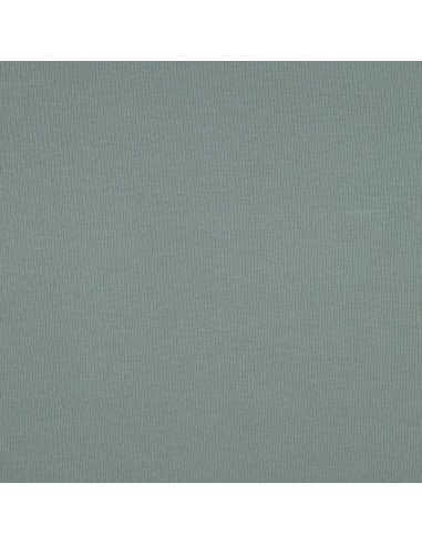 Tissu jersey coton maille fine côtelé - Vert de gris