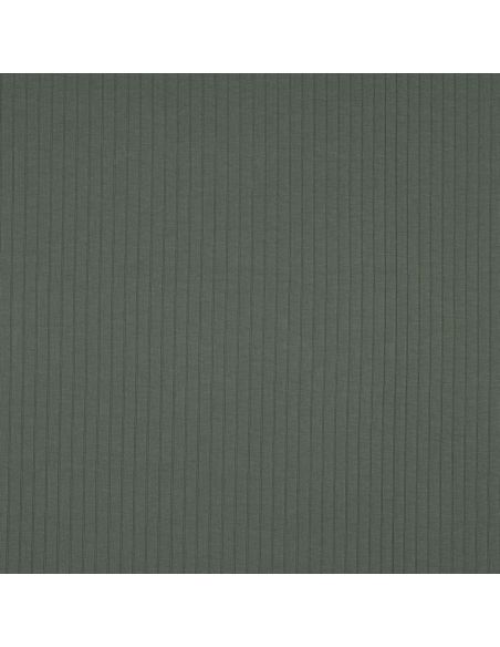 Tissu jersey coton léger côtelé - Vert foncé