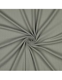 Tissu jersey coton léger côtelé - Vert clair