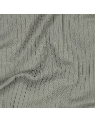 Tissu jersey coton léger côtelé - Vert clair