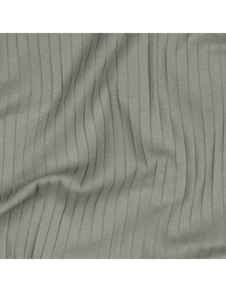 Tissu jersey coton léger côtelé - Vert clair