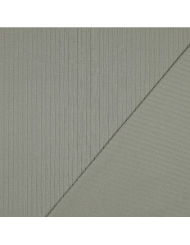 Tissu jersey coton léger côtelé - Vert clair