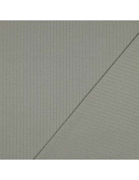 Tissu jersey coton léger côtelé - Vert clair