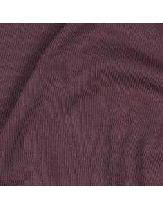 Tissu jersey coton maille fine côtelé - Prune 2