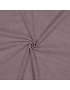 Tissu jersey coton maille fine côtelé - Mauve