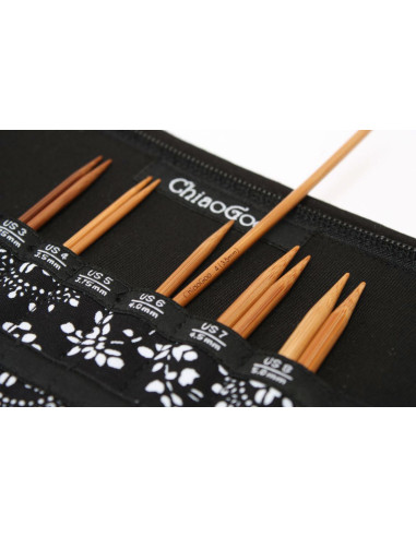 Pochette d´aiguilles à tricoter circulaires en bambou ChiaoGoo
