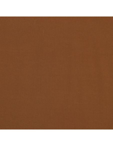Tissu jersey coton maille fine côtelé - Cognac