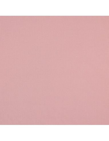 Tissu jersey coton maille fine côtelé - Rose