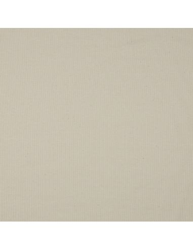 Tissu jersey coton maille fine côtelé - Naturel