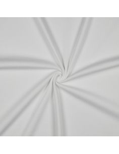 Tissu jersey coton maille fine côtelé - Écru