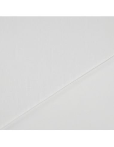 Tissu jersey coton maille fine côtelé - Écru