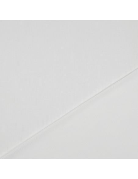 Tissu jersey coton maille fine côtelé - Écru
